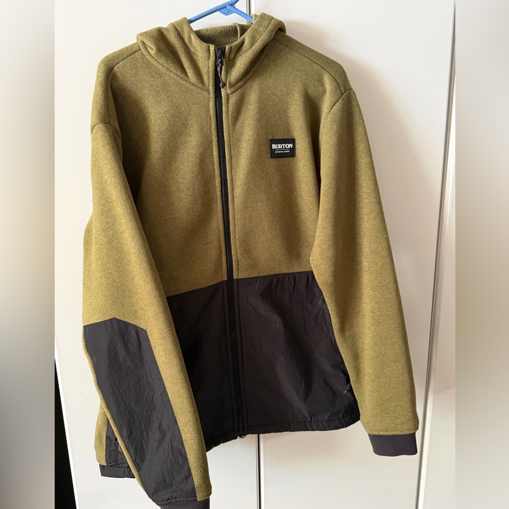 Burton Army Green and Black Fleece Jacket